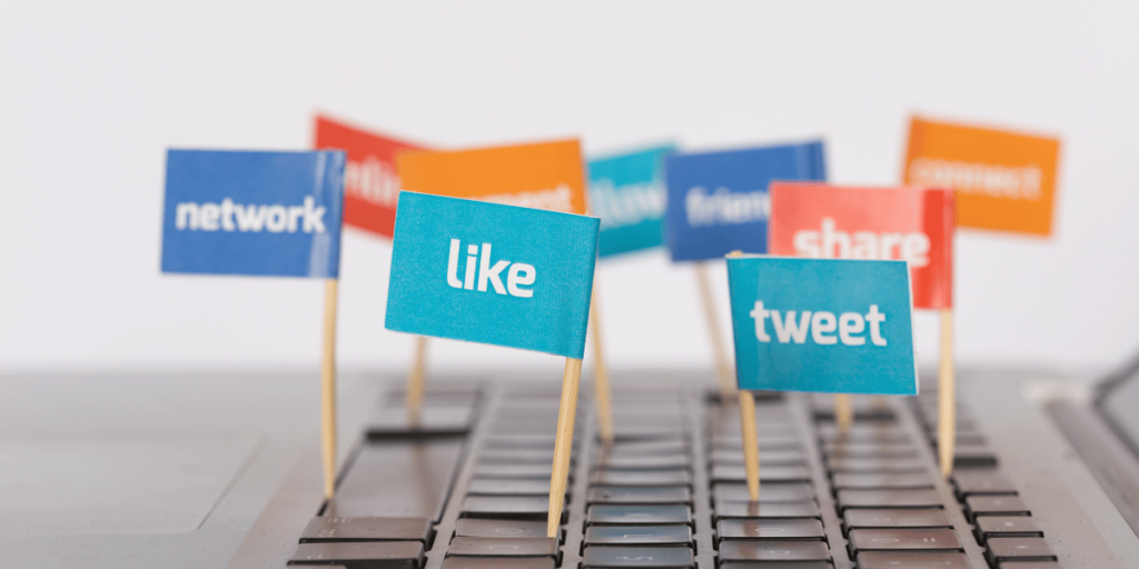 Social Media Flags on a Laptop